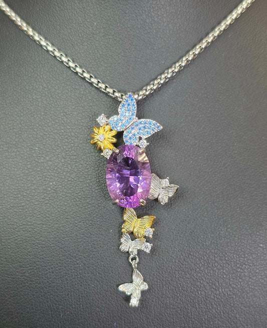 Amethyst Butterfly Pendant