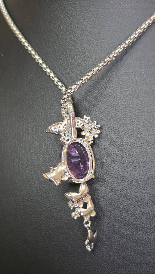 Amethyst Butterfly Pendant