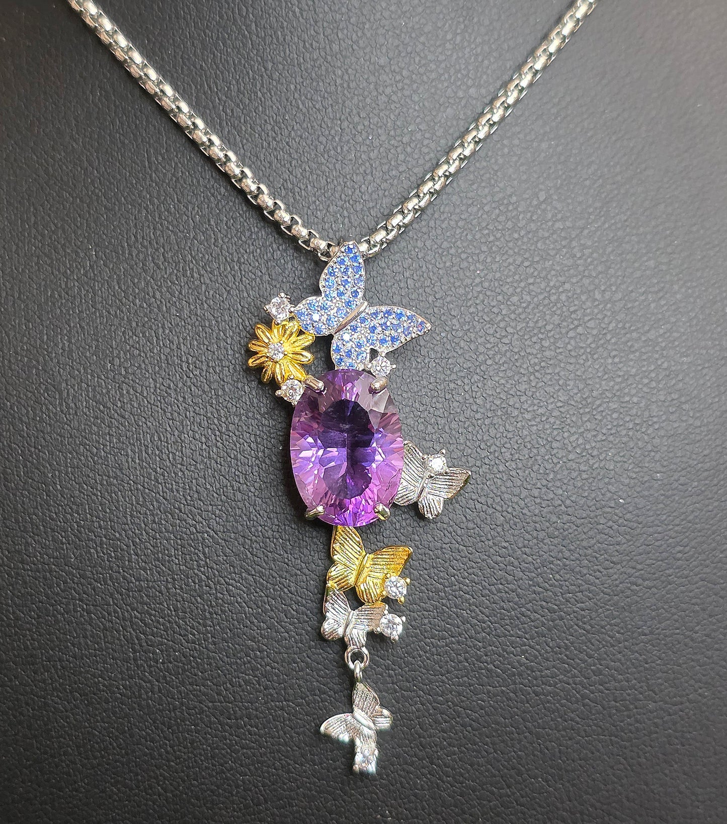 Amethyst Butterfly Pendant