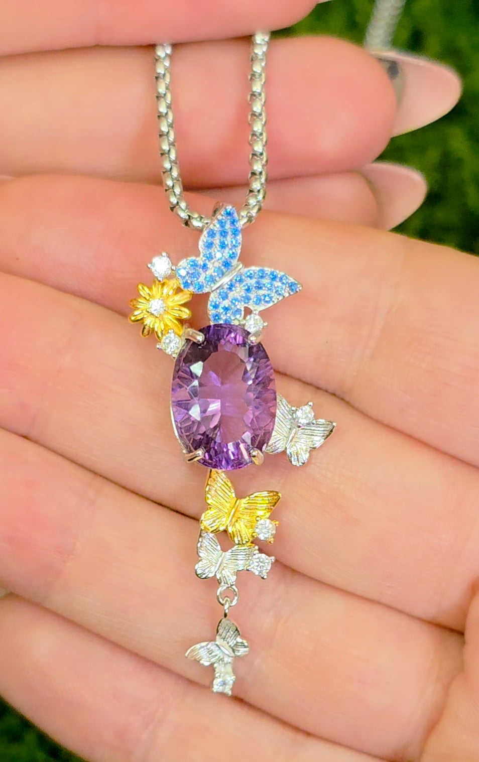 Amethyst Butterfly Pendant