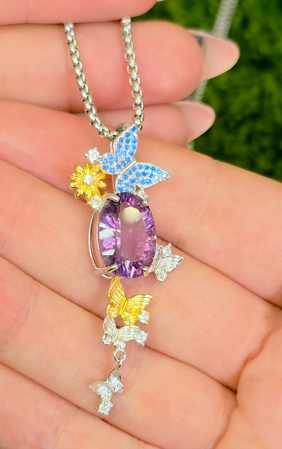 Amethyst Butterfly Pendant