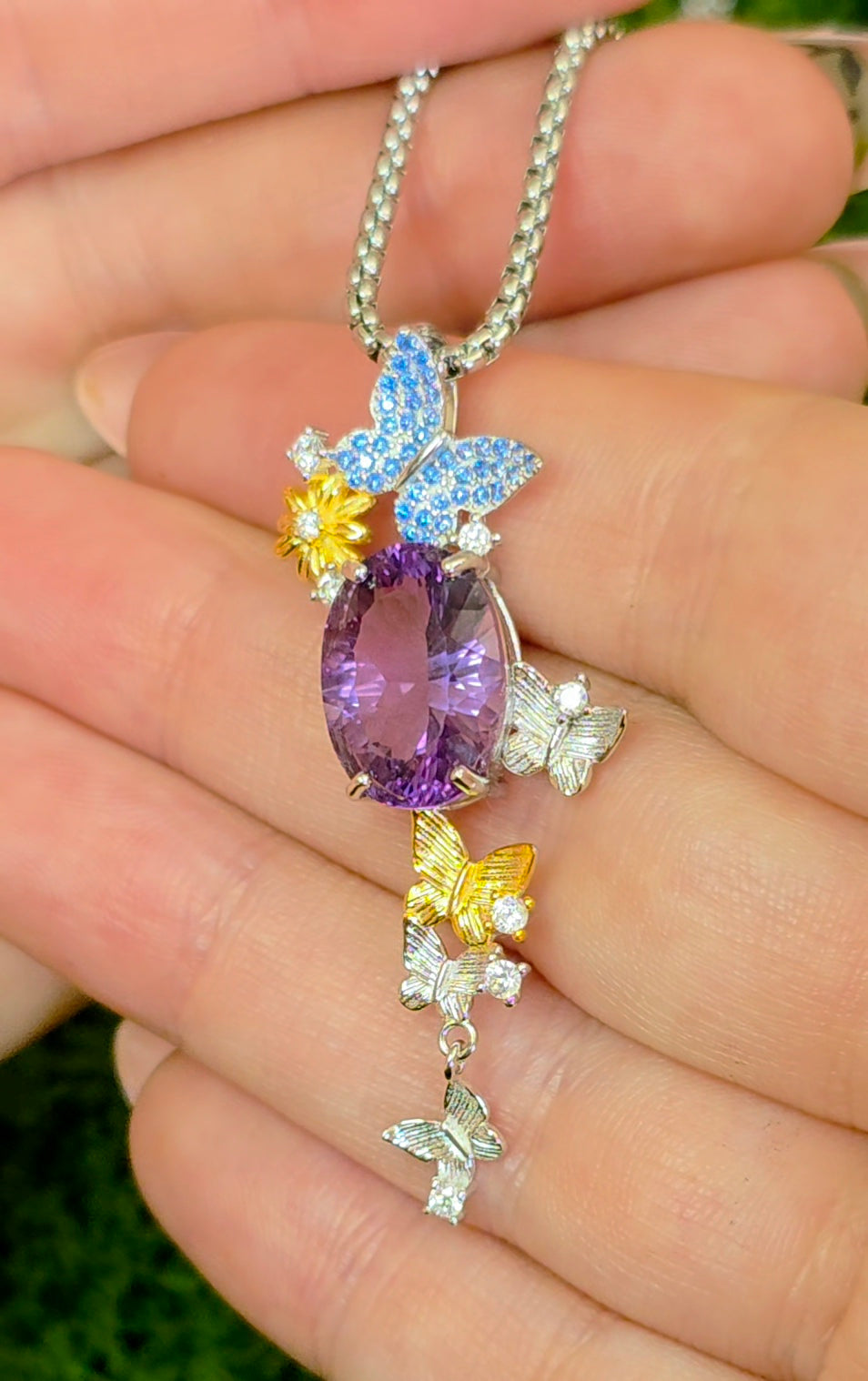 Amethyst Butterfly Pendant