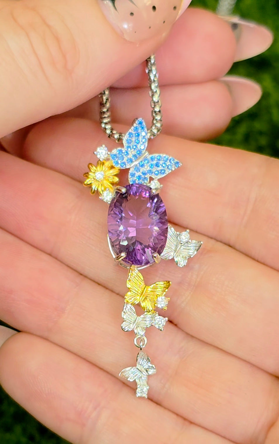 Amethyst Butterfly Pendant