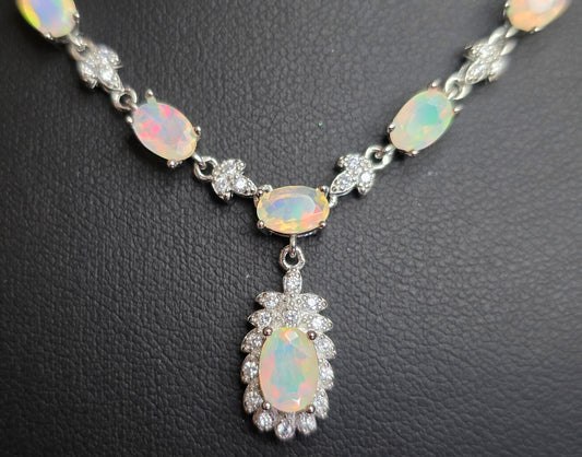 Faceted Opal Necklace