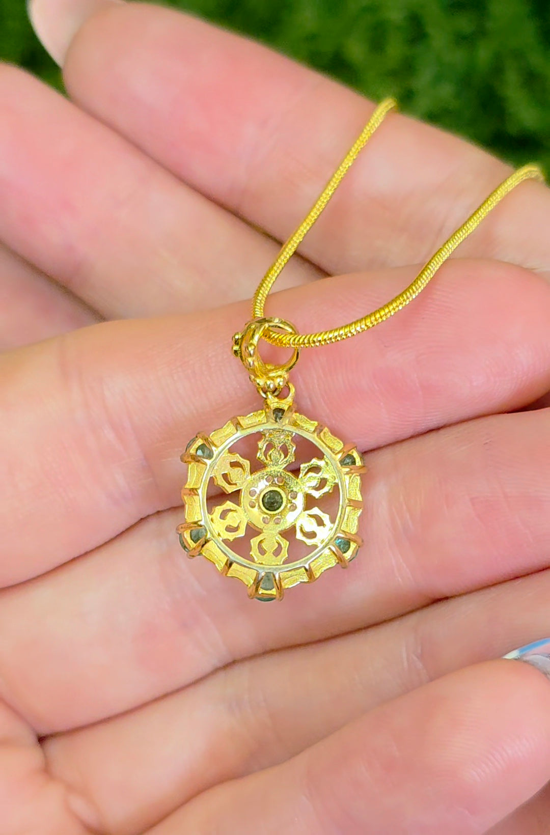 Emerald Filigree Pendant