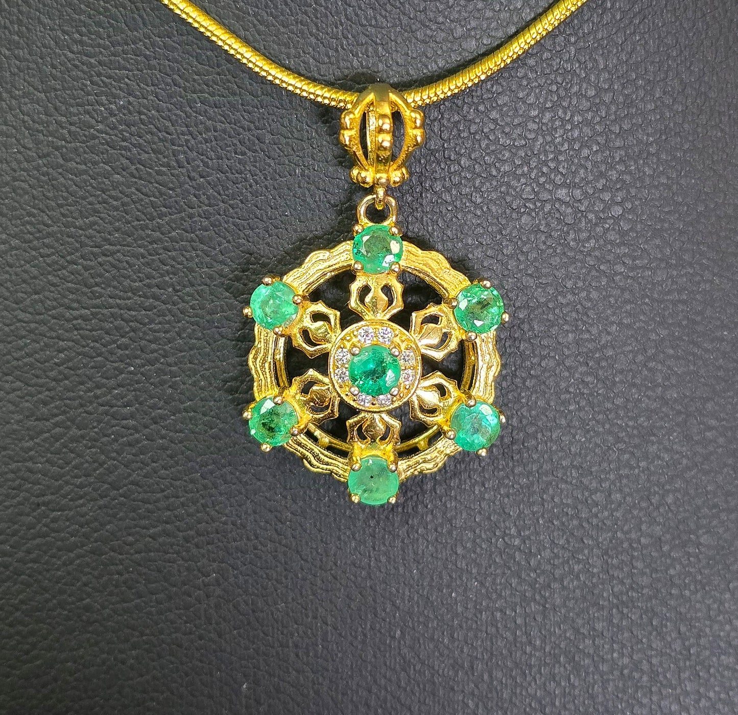 Emerald Filigree Pendant