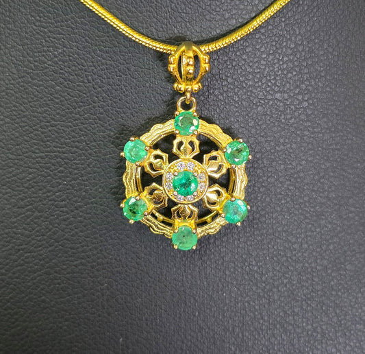 Emerald Filigree Pendant