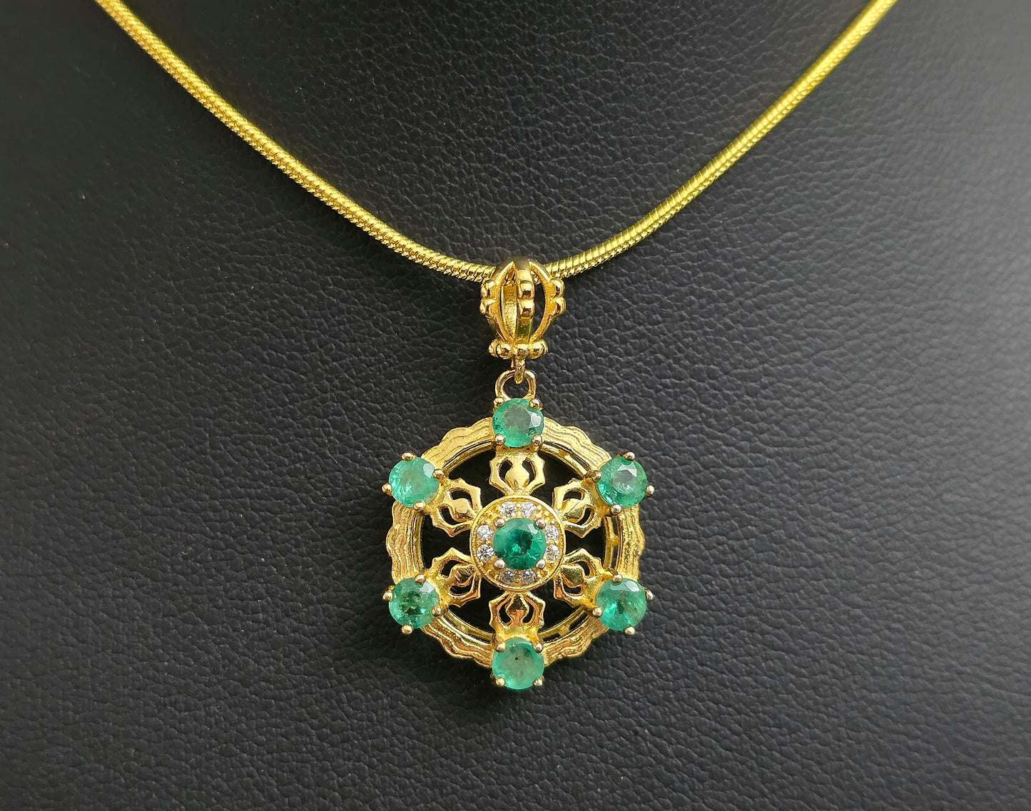 Emerald Filigree Pendant