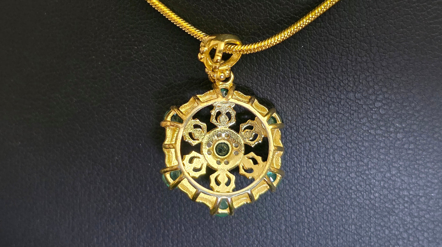 Emerald Filigree Pendant