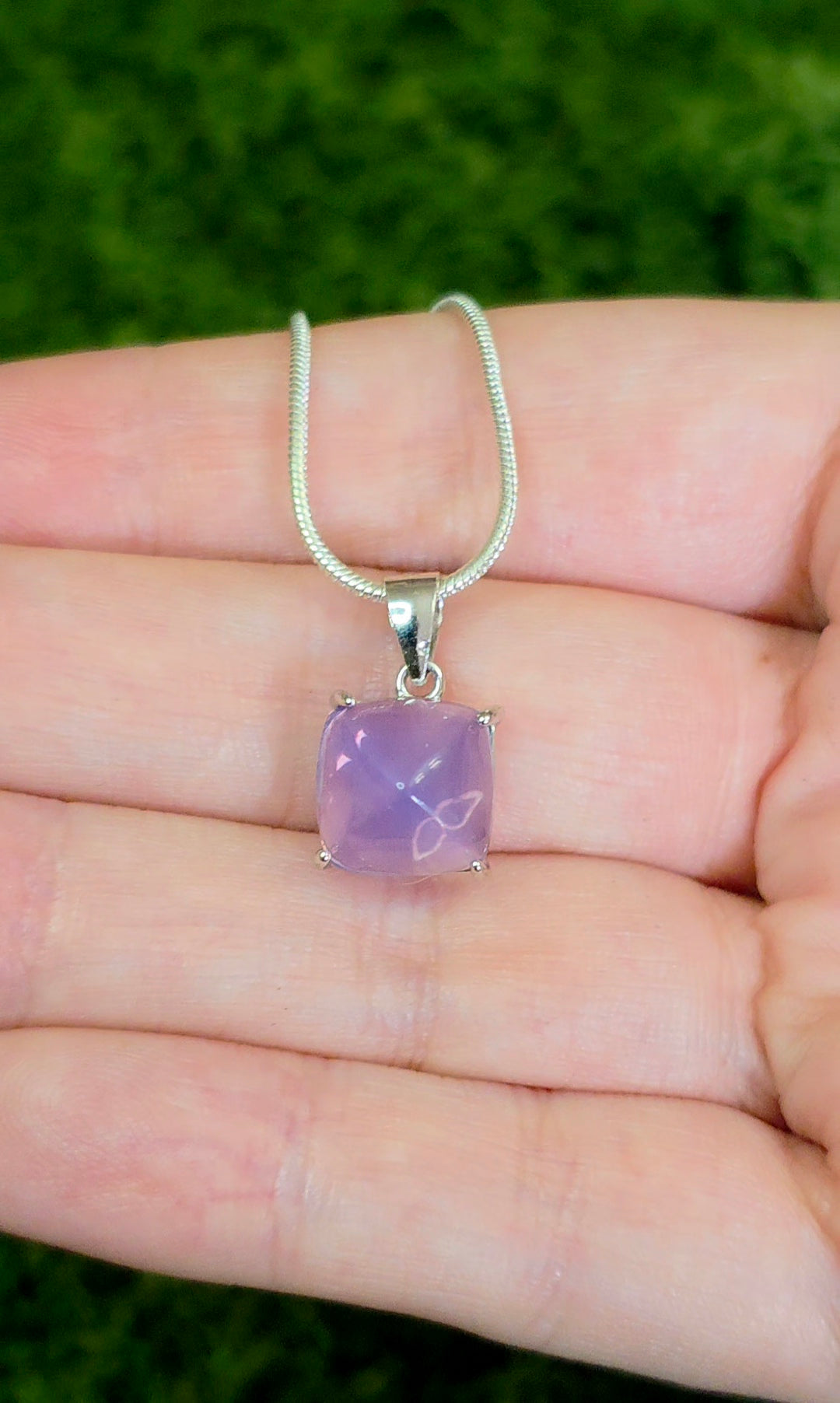 Lavender Moon Quartz Sugarloaf Pendant