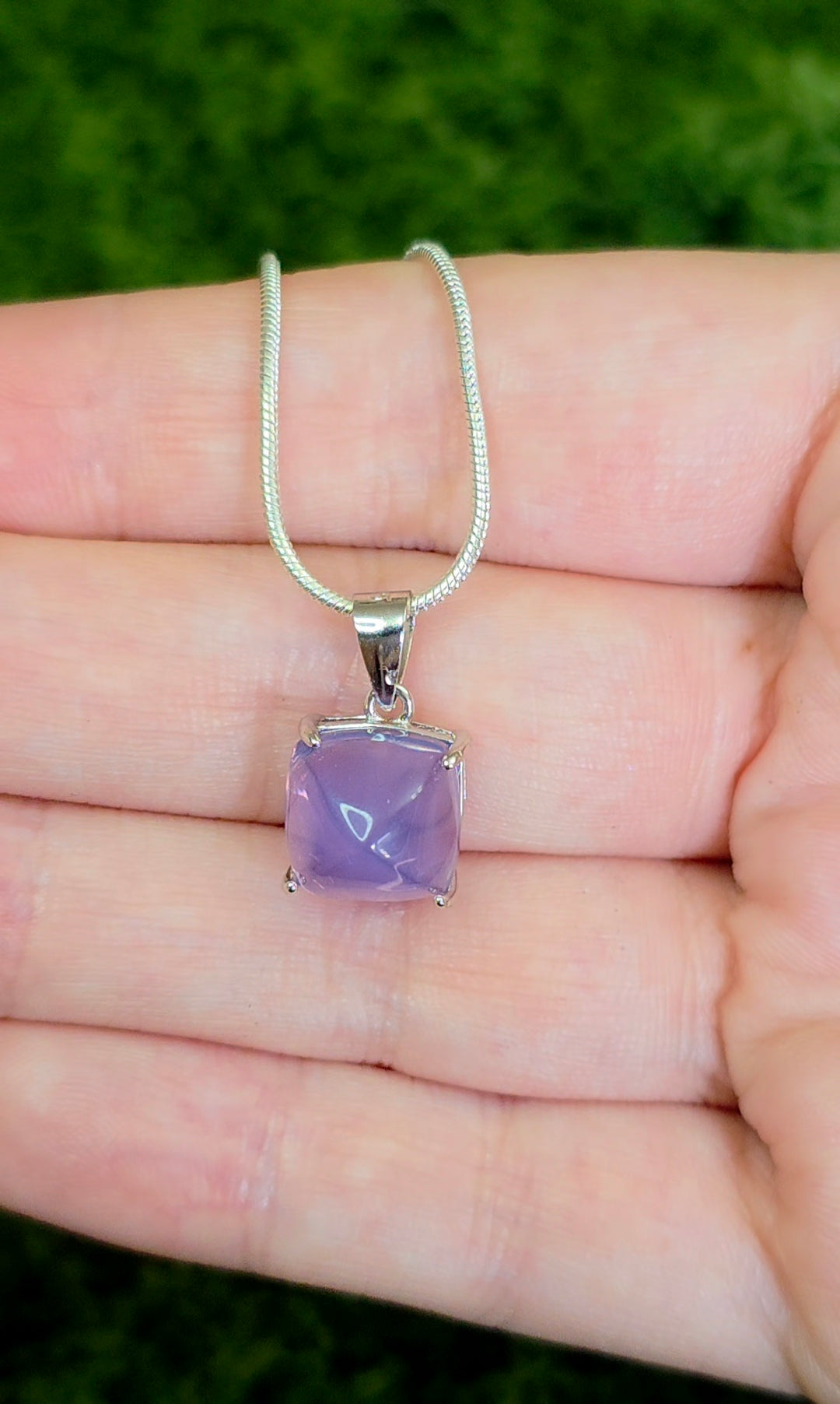 Lavender Moon Quartz Sugarloaf Pendant