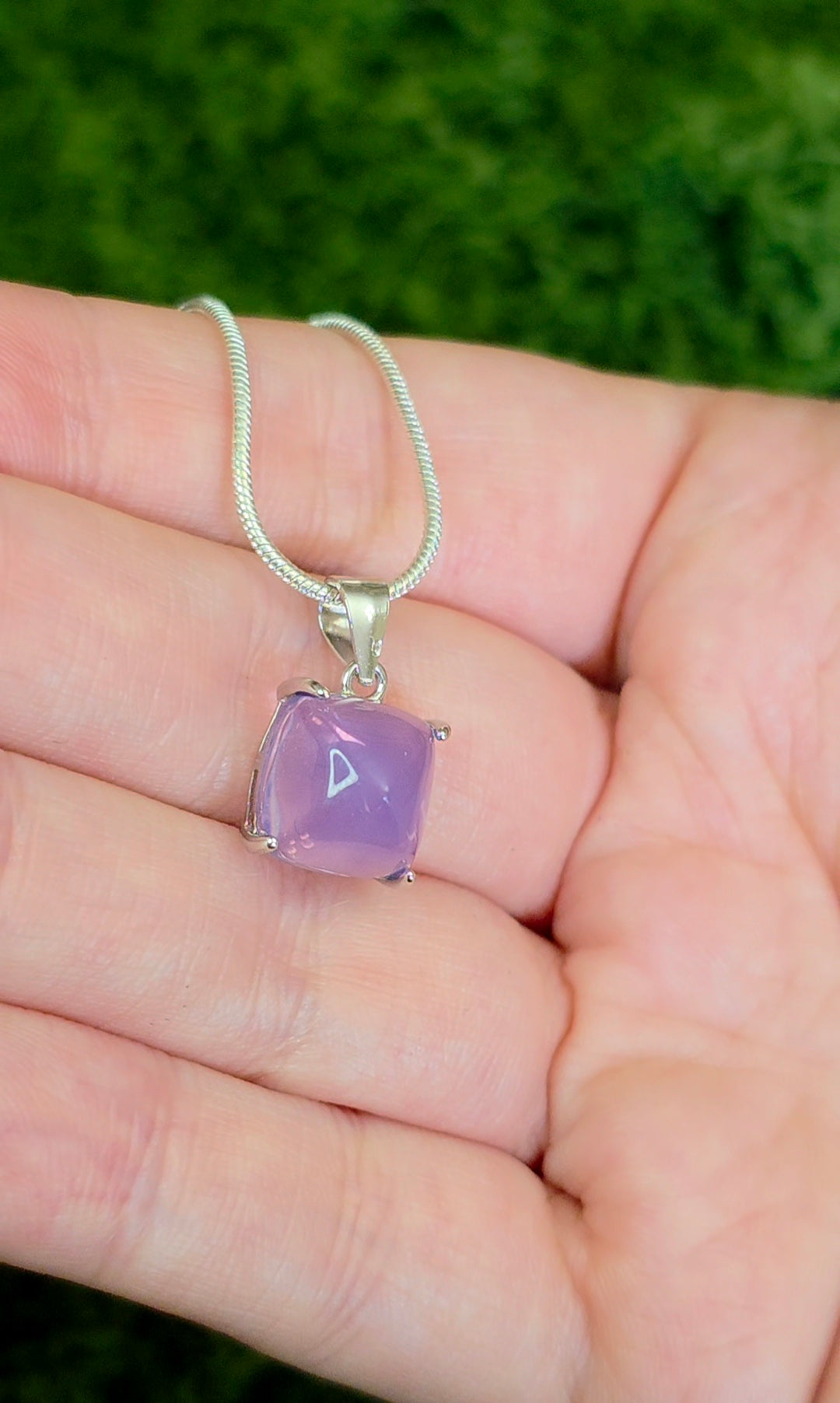 Lavender Moon Quartz Sugarloaf Pendant