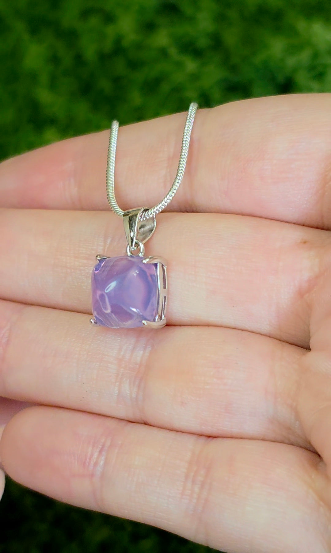 Lavender Moon Quartz Sugarloaf Pendant