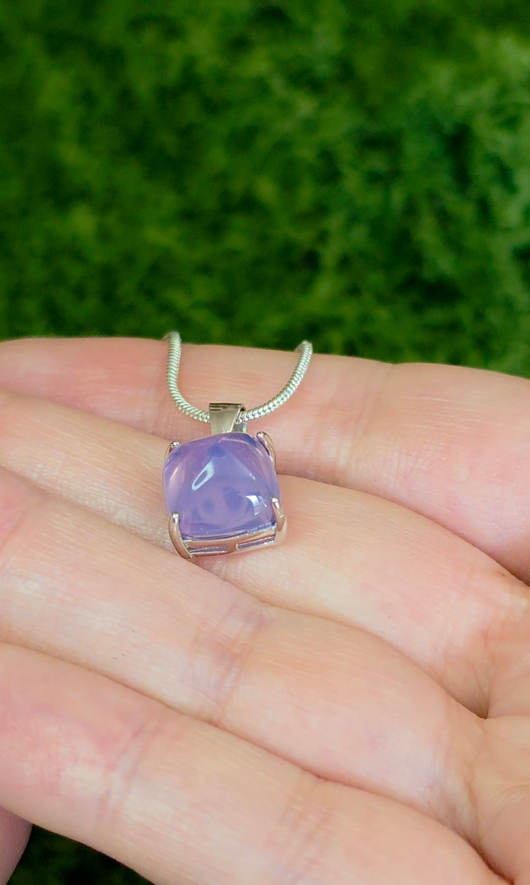 Lavender Moon Quartz Sugarloaf Pendant