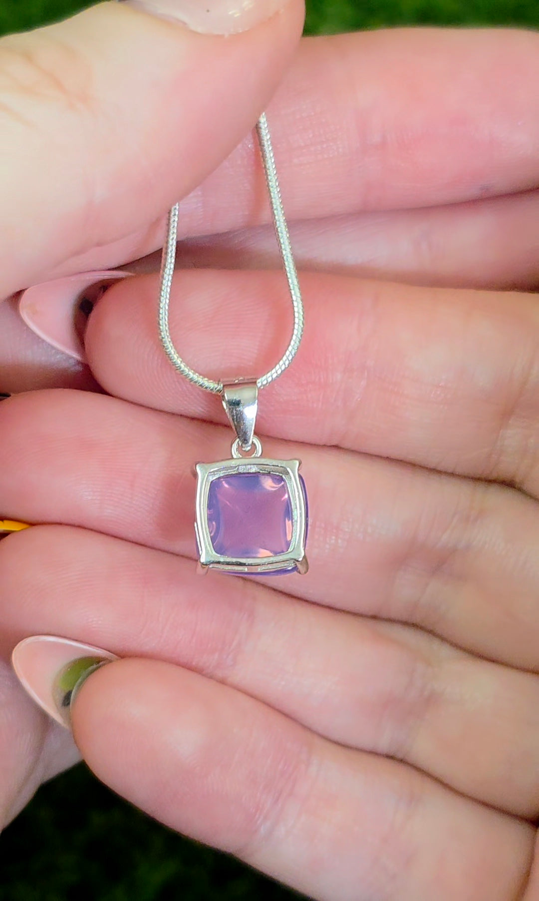 Lavender Moon Quartz Sugarloaf Pendant