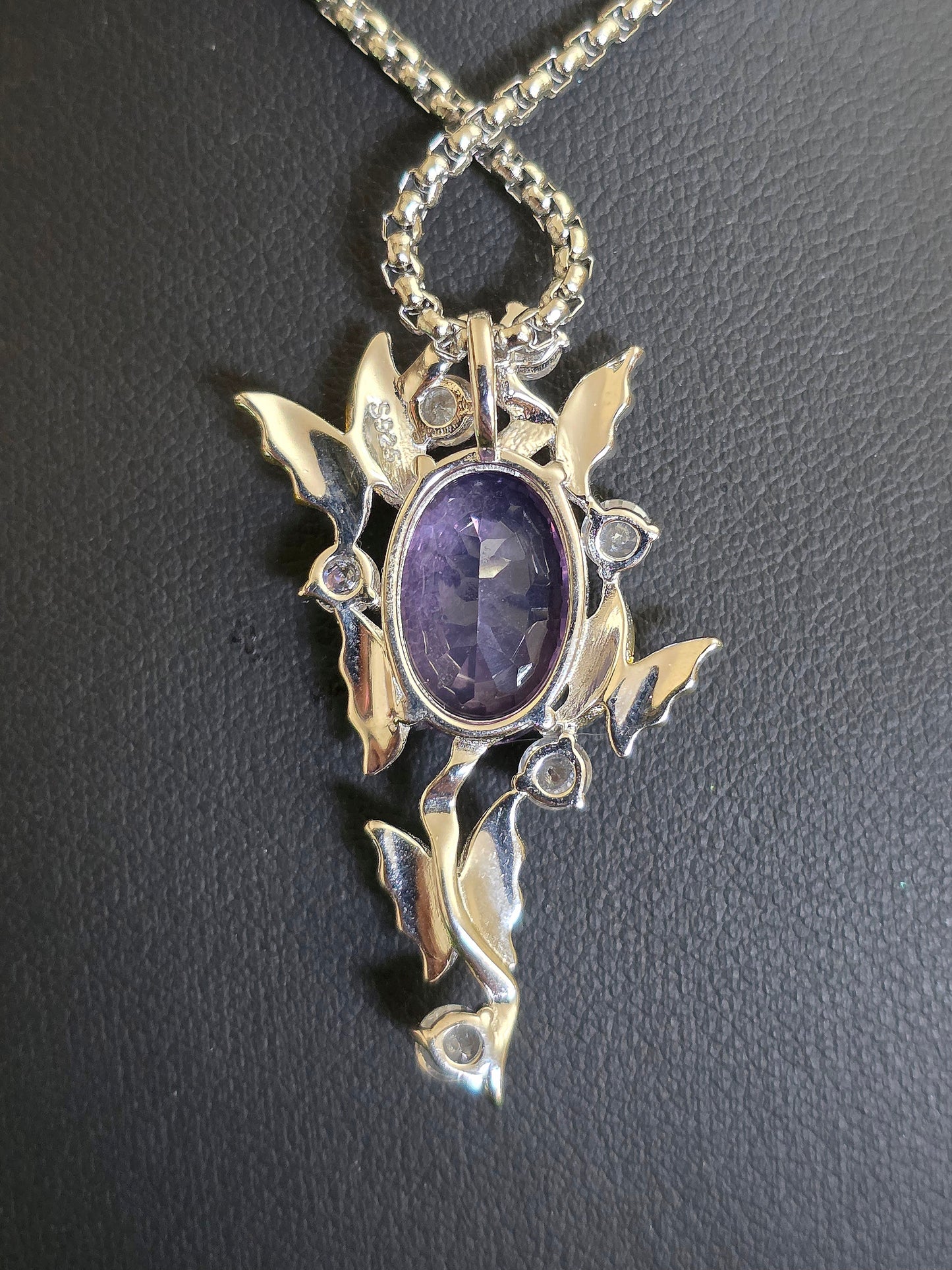 Lavender Moon Quartz Butterfly Pendant