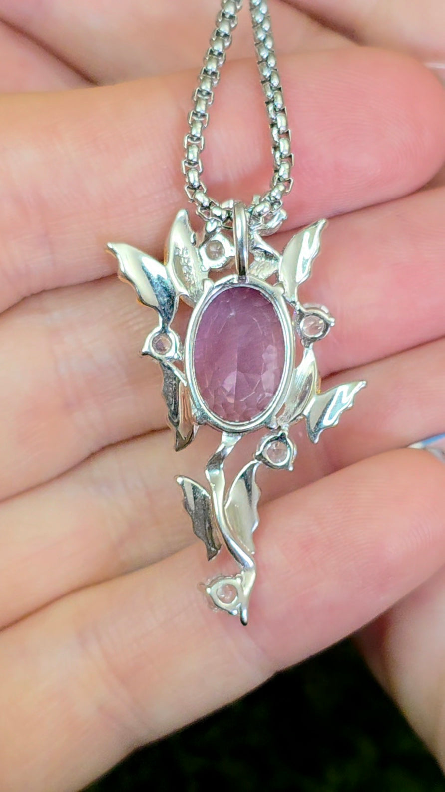 Lavender Moon Quartz Butterfly Pendant