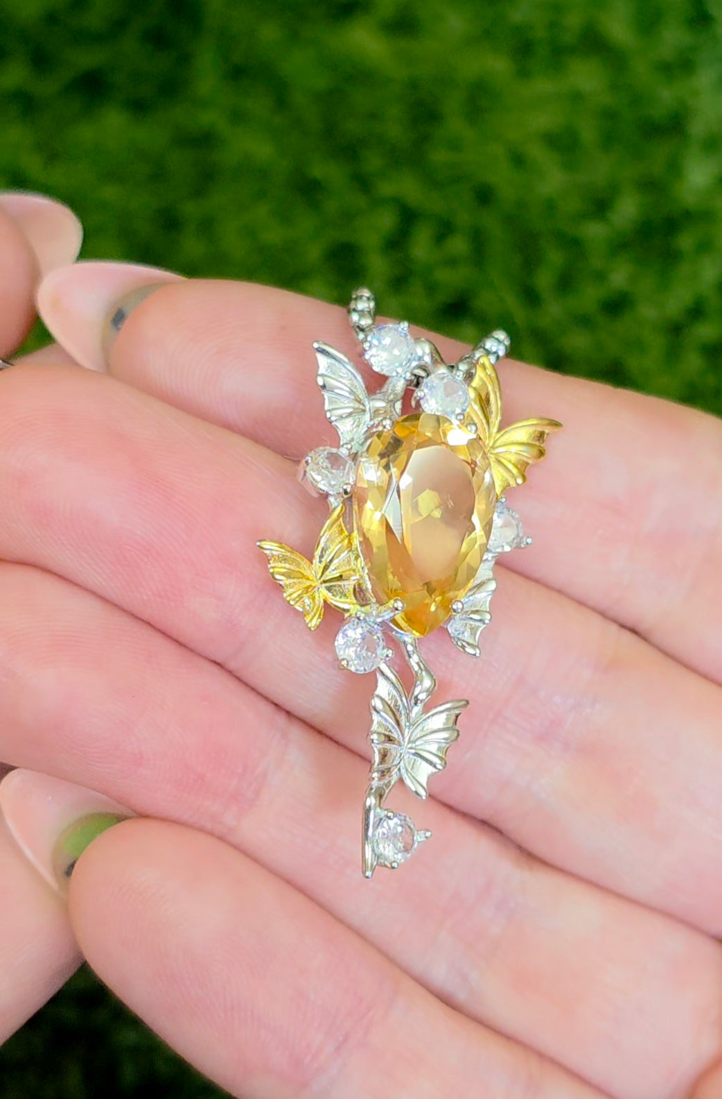 Citrine Butterfly Pendant