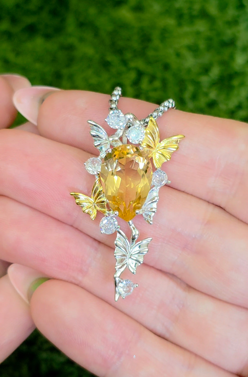 Citrine Butterfly Pendant