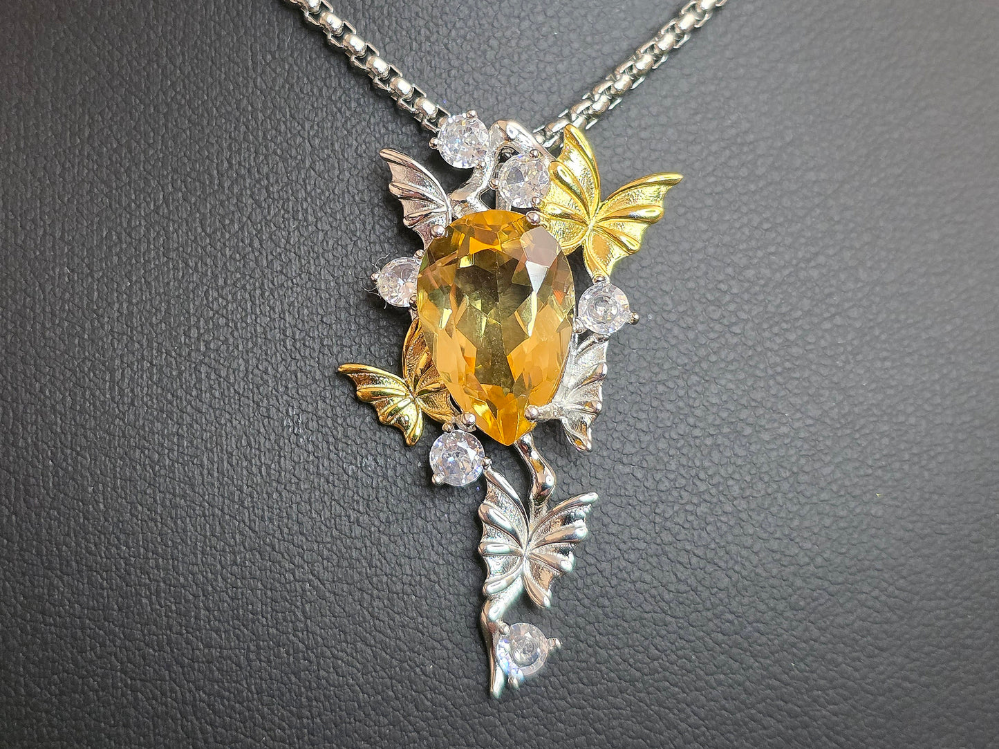 Citrine Butterfly Pendant