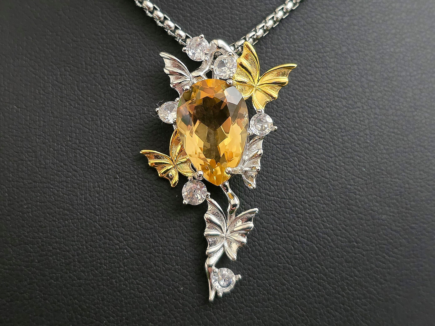 Citrine Butterfly Pendant