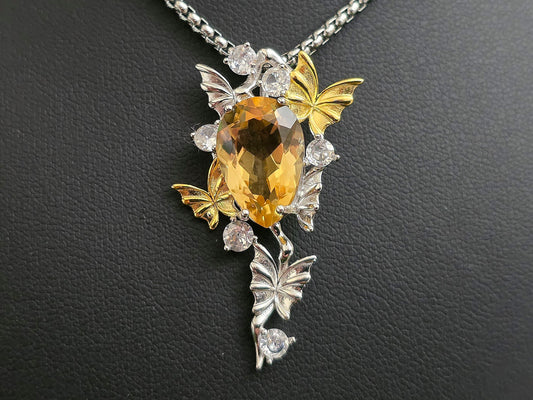 Citrine Butterfly Pendant