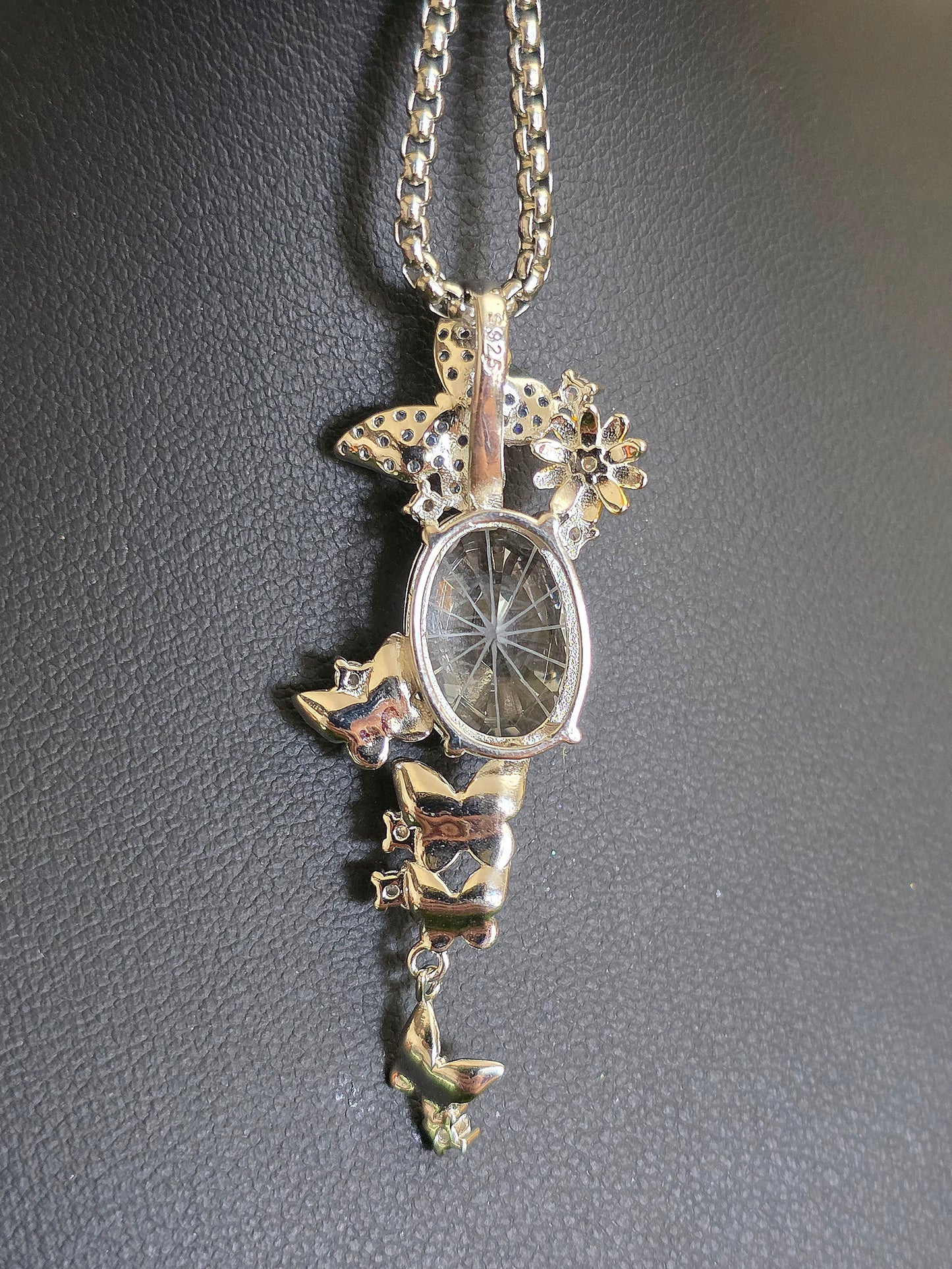 Clear Quartz Butterfly Pendant