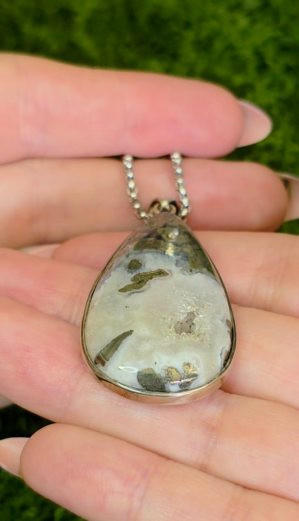 Pyrite in Agate Pendant B