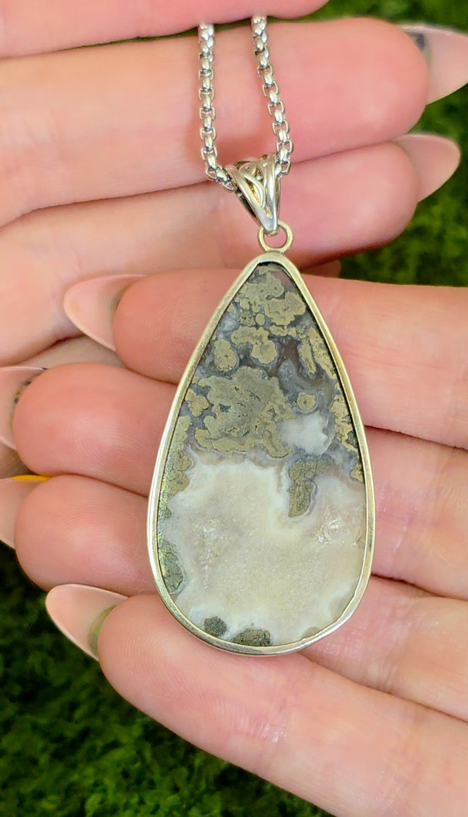 Pyrite in Agate Pendant B