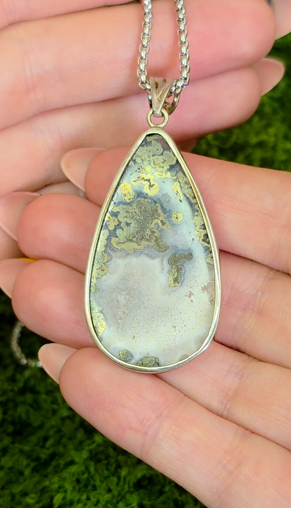 Pyrite in Agate Pendant B