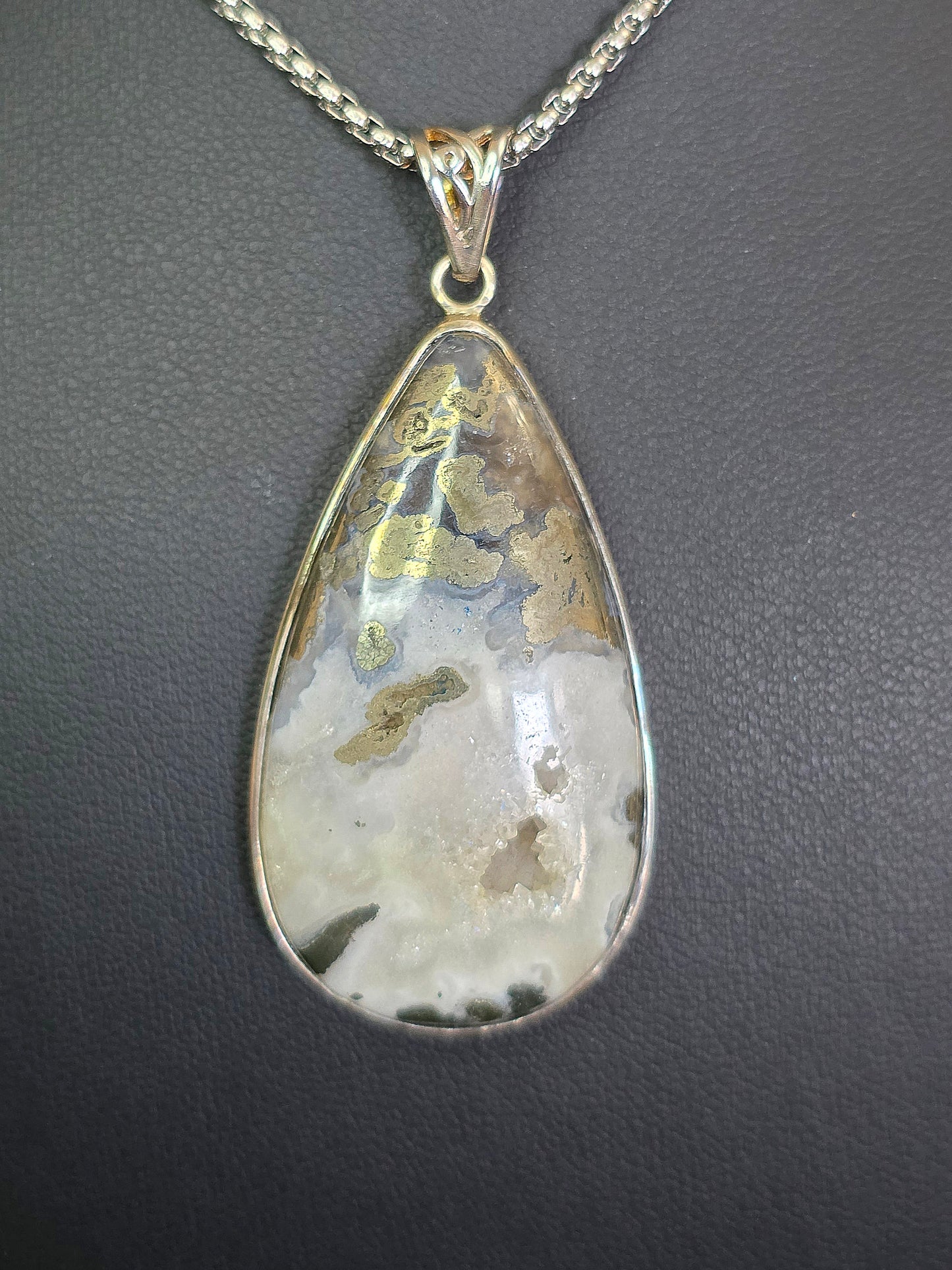 Pyrite in Agate Pendant B