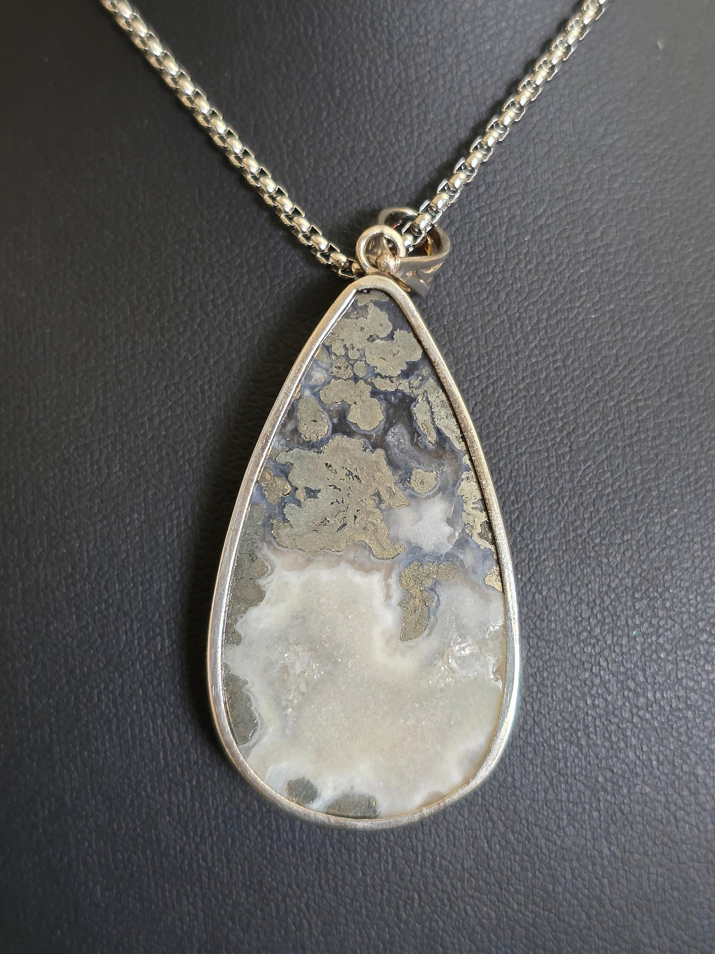 Pyrite in Agate Pendant B