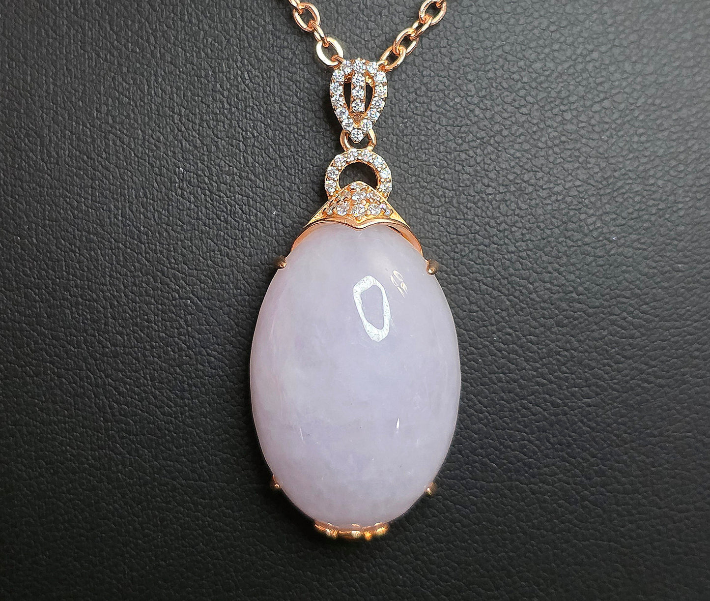Lavender Jadeite Rose Gold Pendant