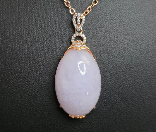 Lavender Jadeite Rose Gold Pendant