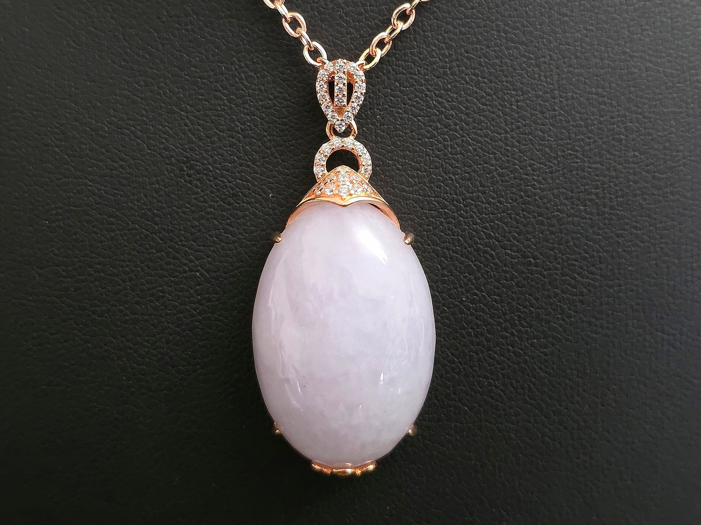 Lavender Jadeite Rose Gold Pendant