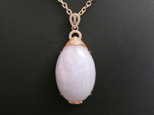 Lavender Jadeite Rose Gold Pendant