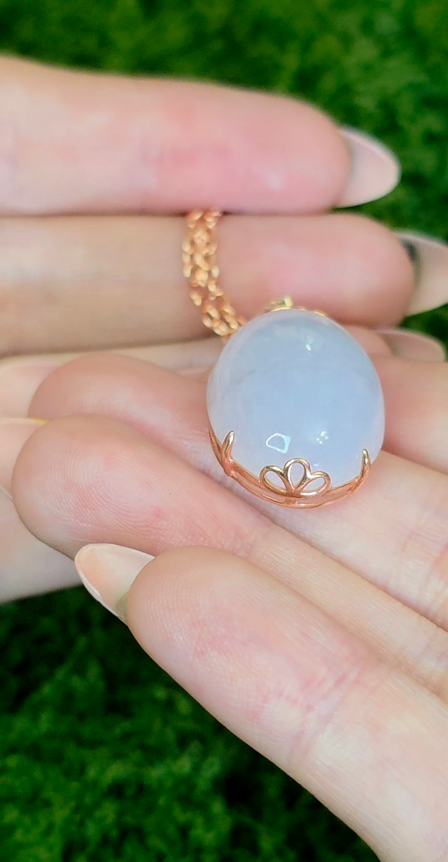 Lavender Jadeite Rose Gold Pendant