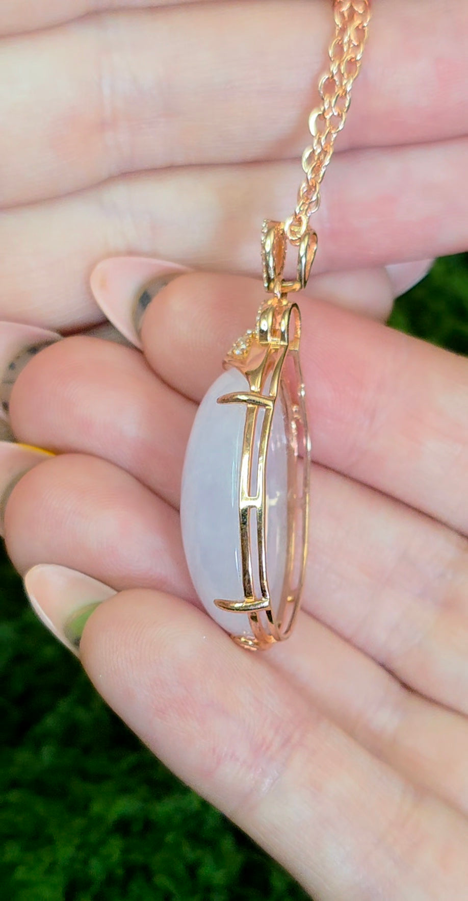 Lavender Jadeite Rose Gold Pendant