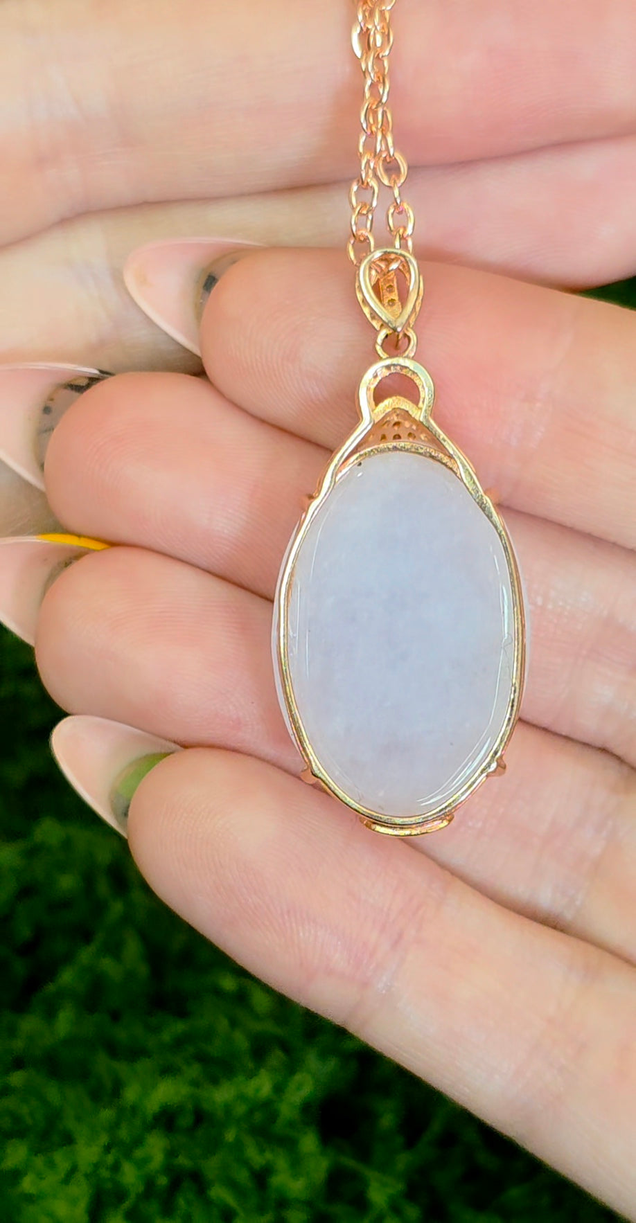 Lavender Jadeite Rose Gold Pendant