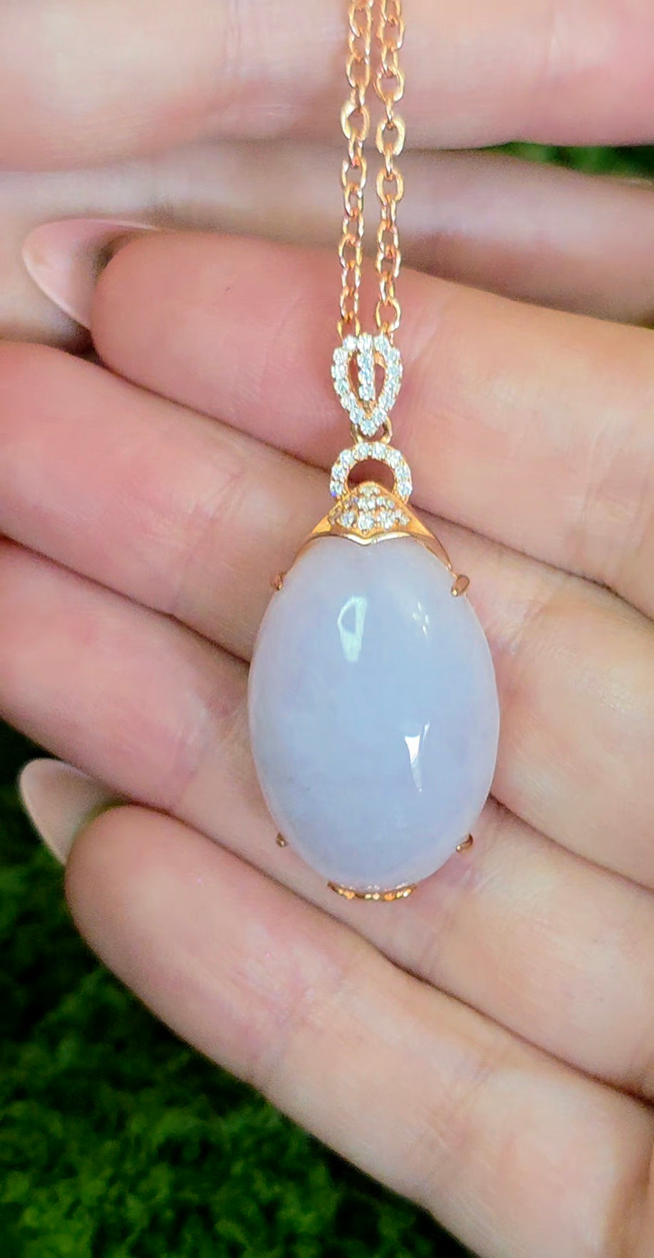 Lavender Jadeite Rose Gold Pendant