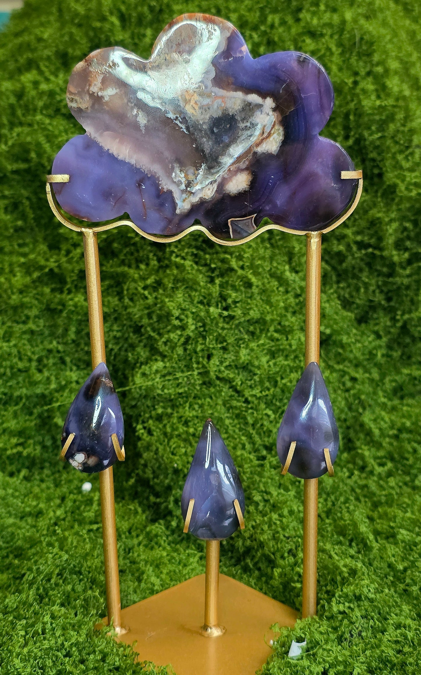 Blue Flower Agate Rain Cloud A