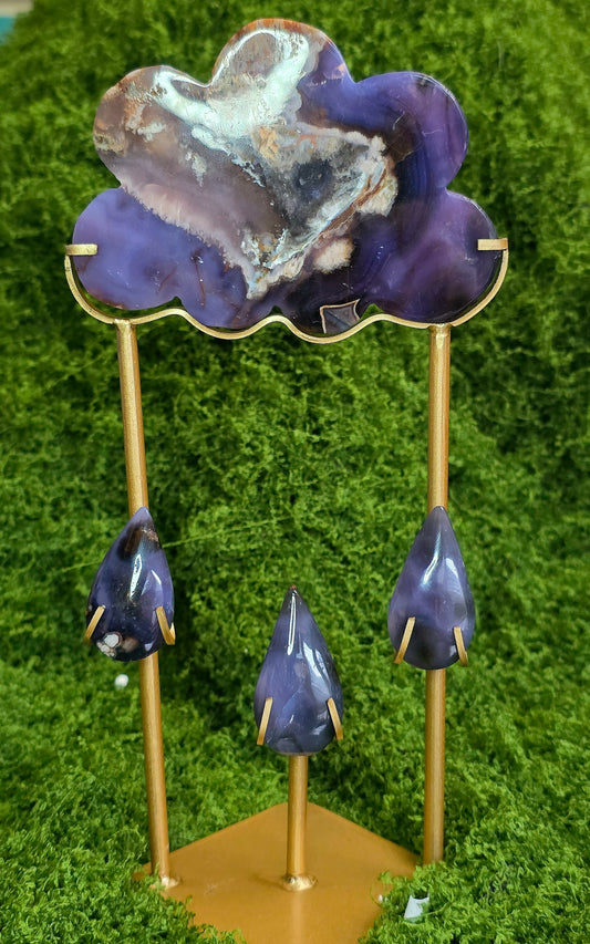 Blue Flower Agate Rain Cloud A