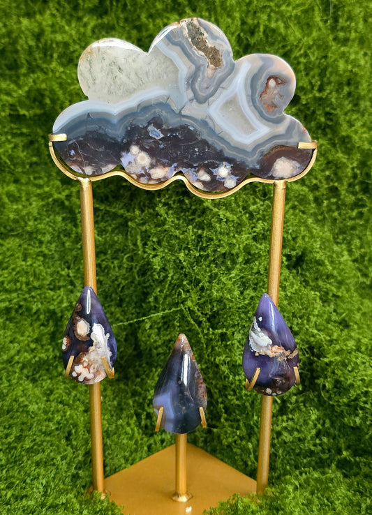 Blue Flower Agate Rain Cloud B