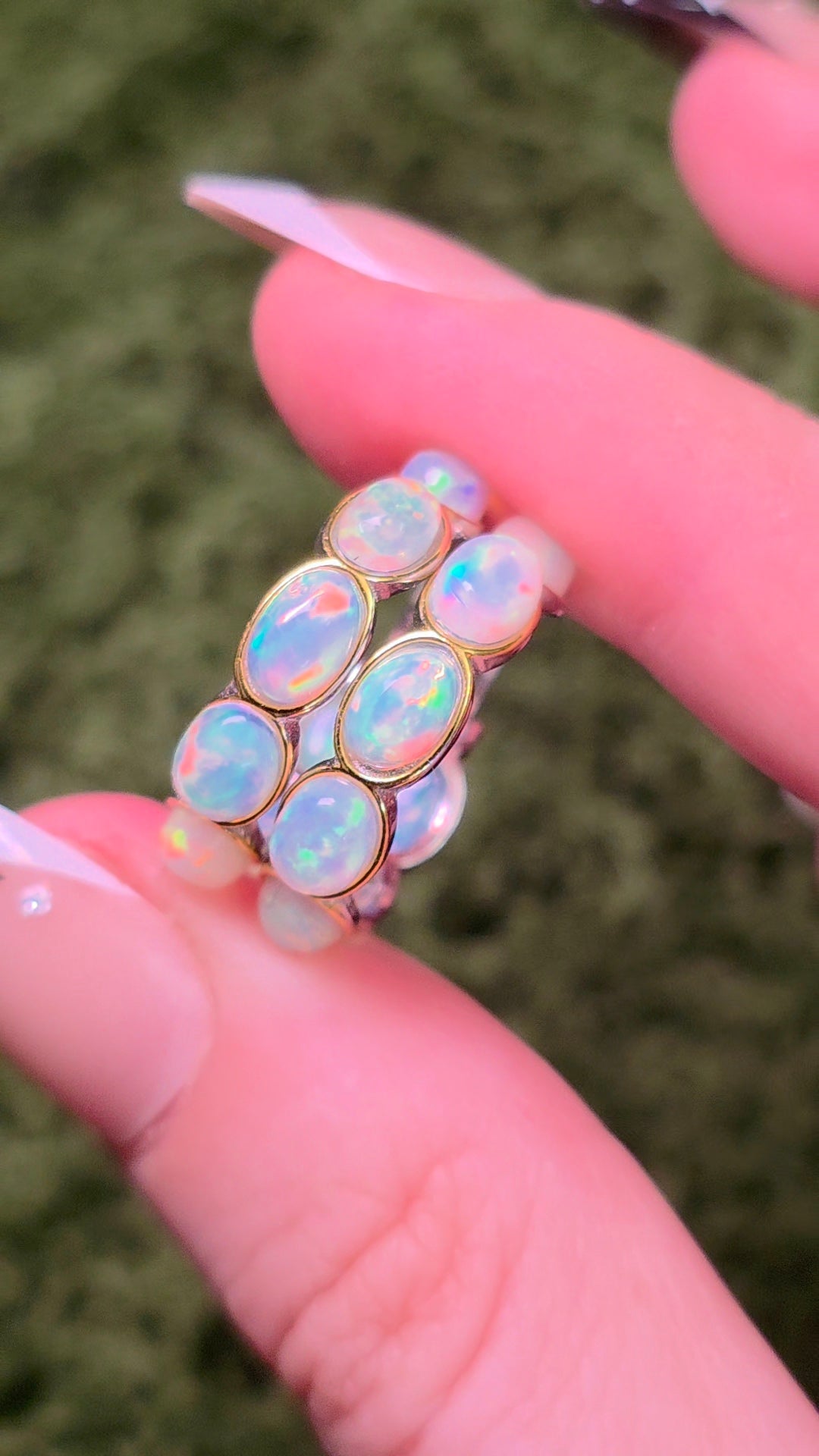 Opal Hoop Earrings