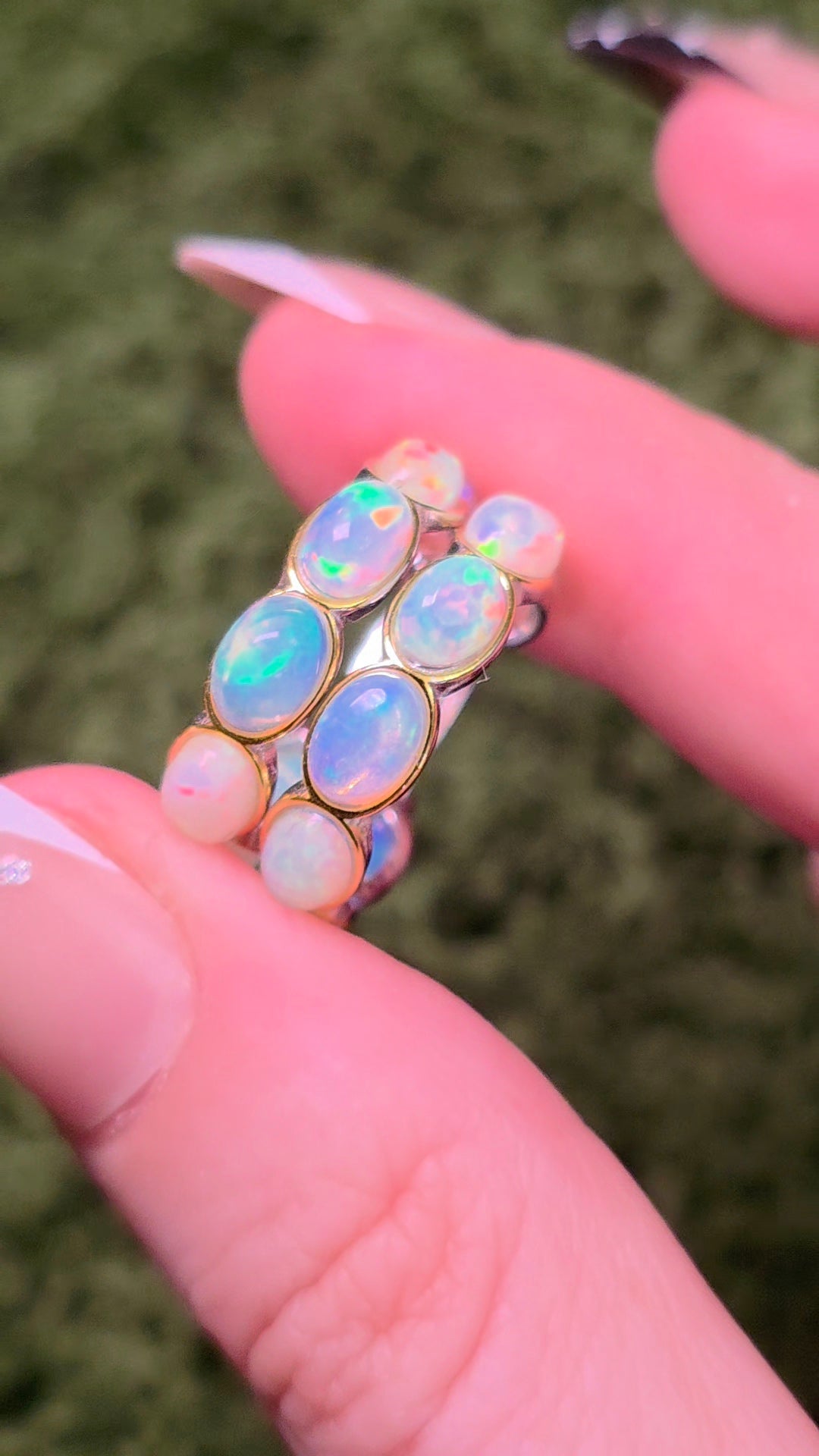 Opal Hoop Earrings