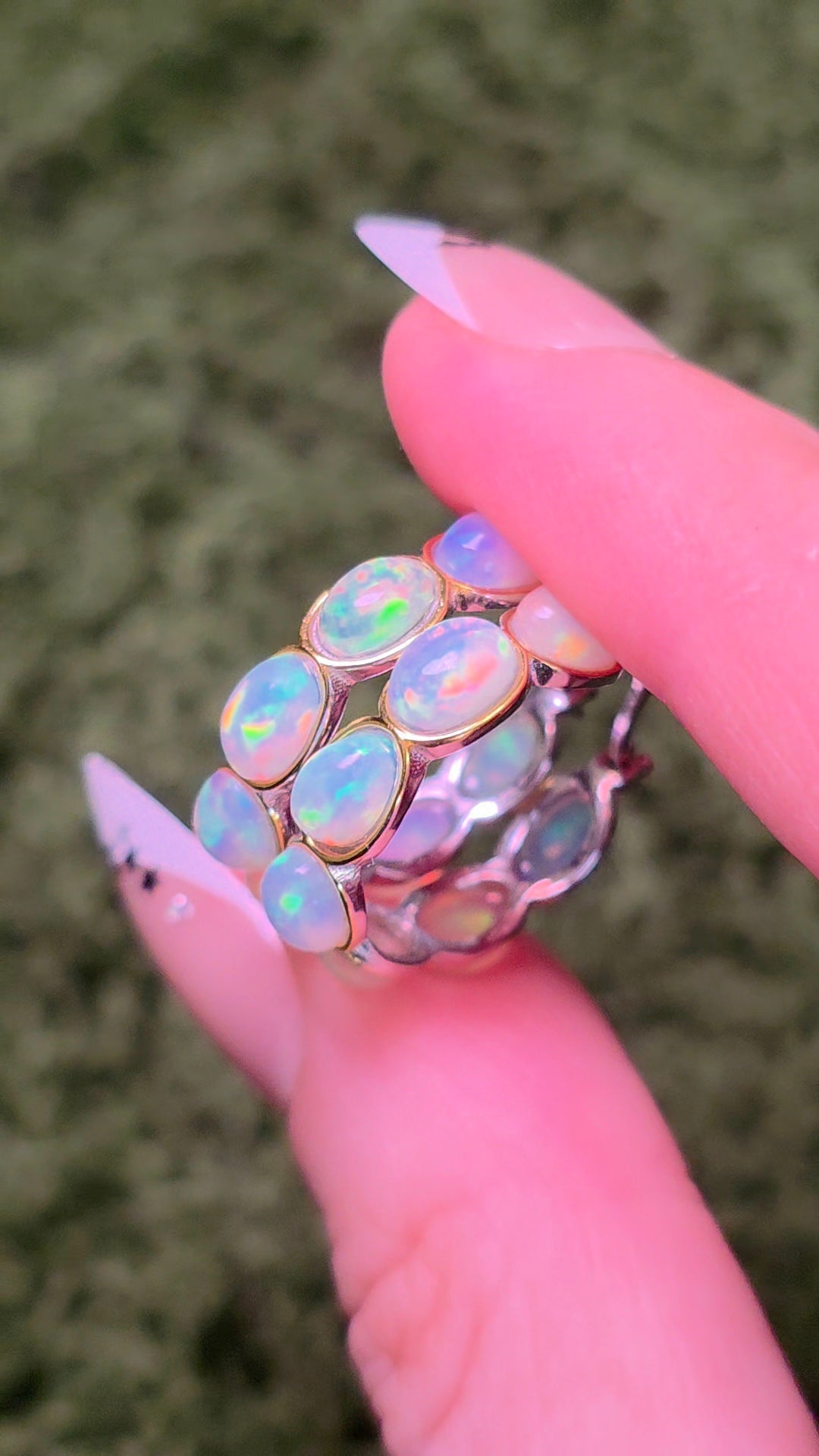 Opal Hoop Earrings