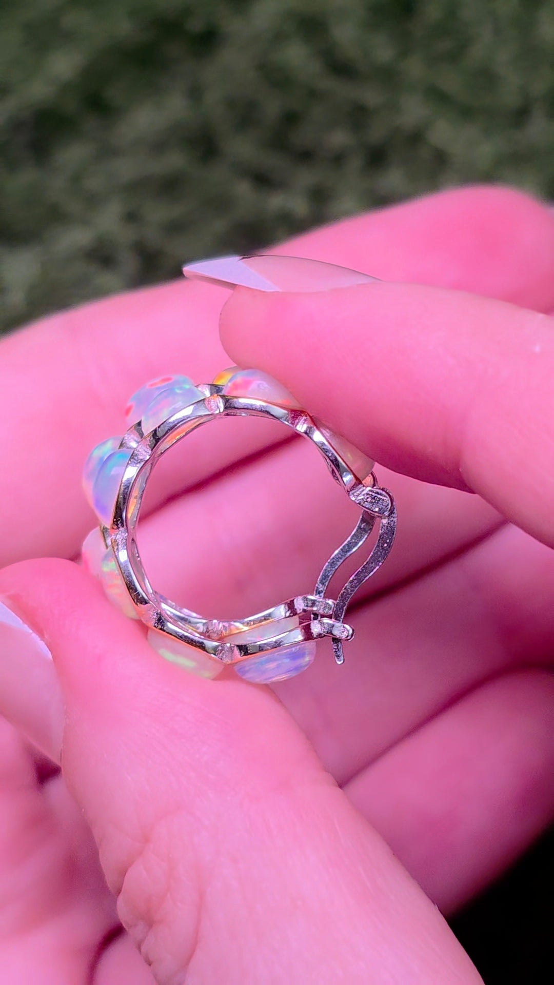 Opal Hoop Earrings