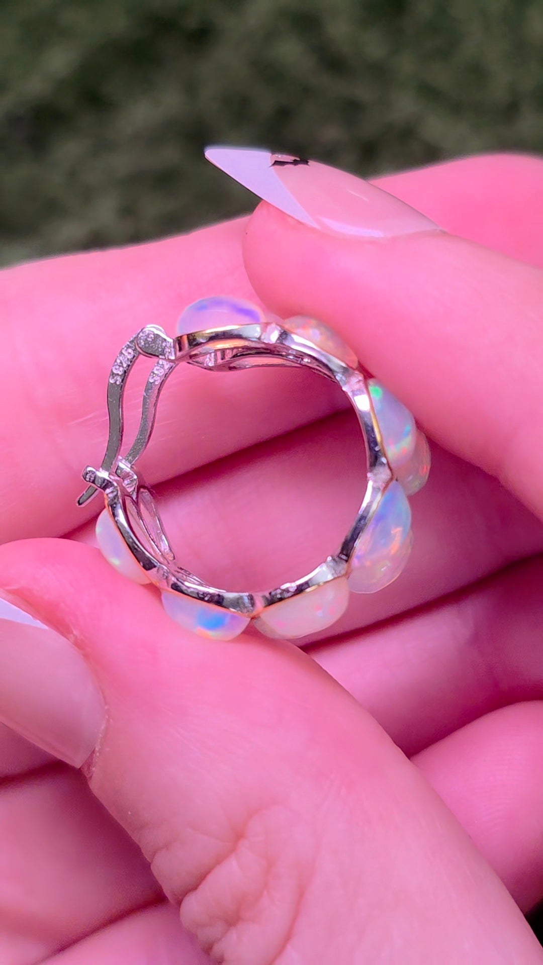 Opal Hoop Earrings