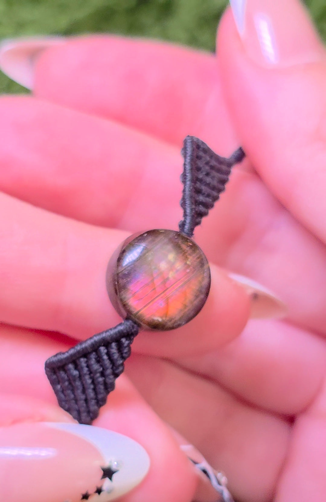 Sunset Labradorite Macrame Adjustable Bracelet A