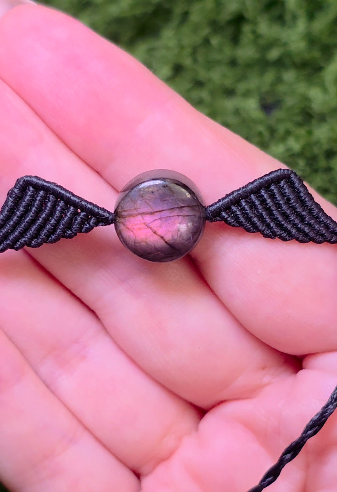 Sunset Labradorite Macrame Adjustable Bracelet C